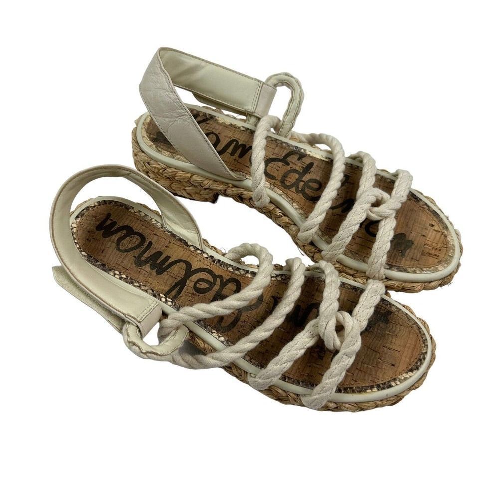 Sam Edelman Cream Rope Espadrille Sandals